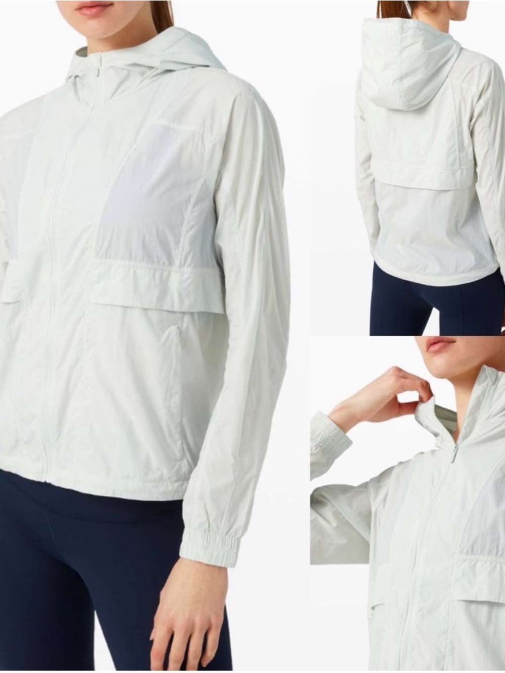 Lululemon Hood Lite Jacket Packable Water Repellent Island Mist Size 8
